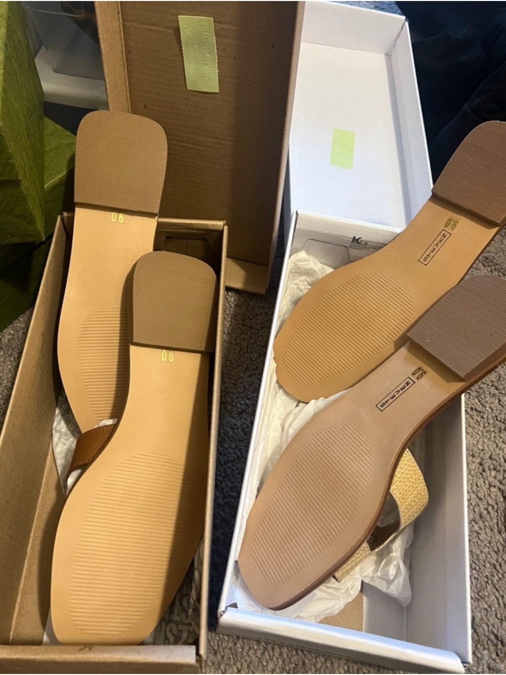 2 pairs Steve Madden Women's Brown and Beige Slide Mules HADYN - Picture 2 of 2